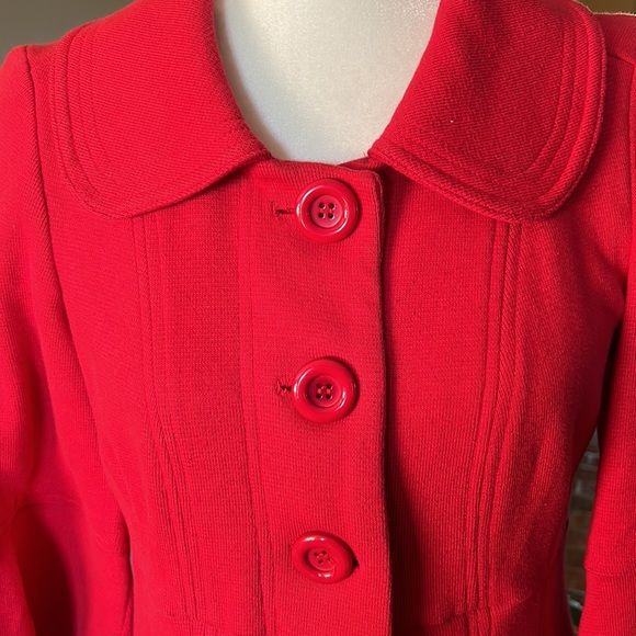 Forever 21 Coat, Knit Spring Jacket Bell Sleeve, Cherry Red szM - Picture 5 of 10